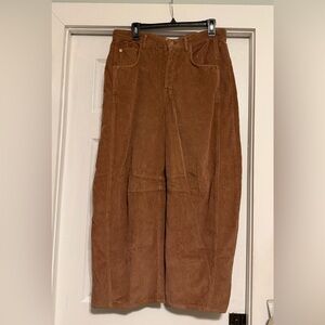 We The Free Good Luck Mid Rise Barrel Corduroy Pants